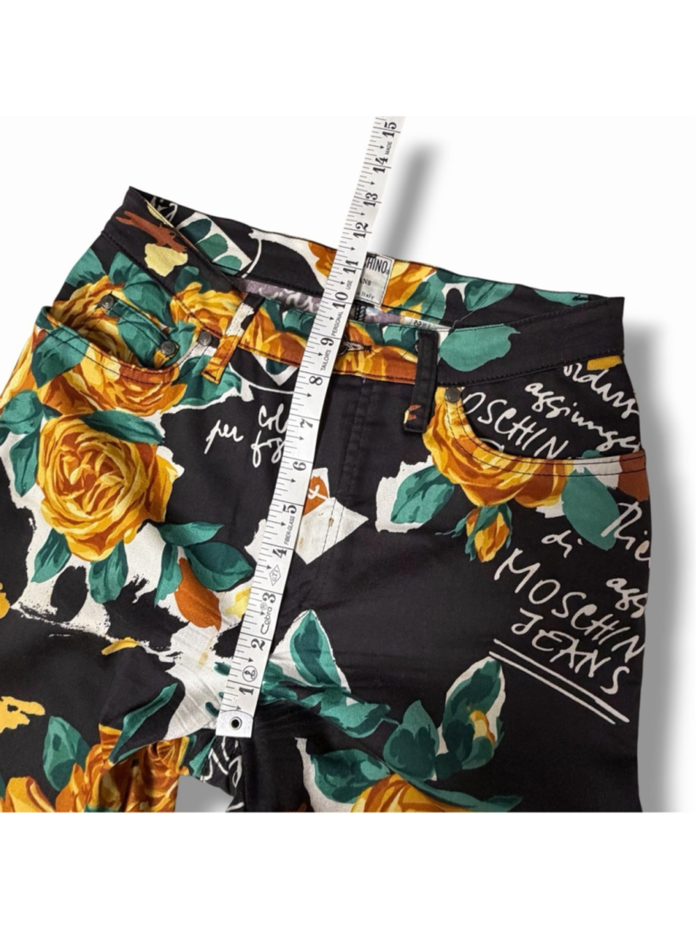 VTG Moschino Jeans Y2K Womens Mid Rise Rose Print Straight Pants 28x31 READ - Picture 4 of 13